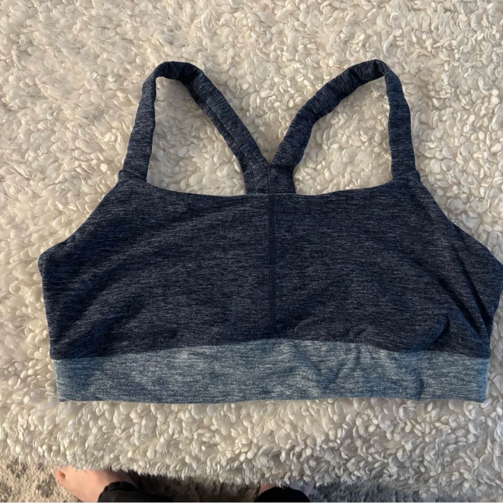 Fabletics Heathered Navy Sports Bra